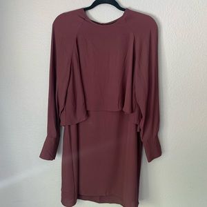 Who What Wear Long Sleeve Burgundy Dress